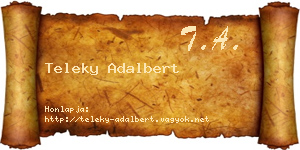 Teleky Adalbert névjegykártya